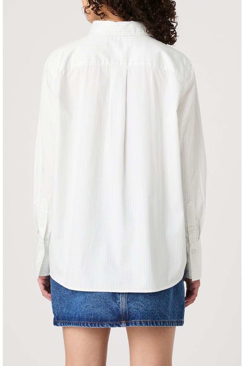 Pinstripe Cotton Poplin Button-Up Shirt, Alternate, color, CREAM-BLUE STRIPE