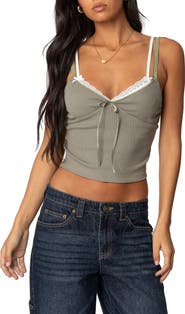 EDIKTED Lace Trim Layered Camisole