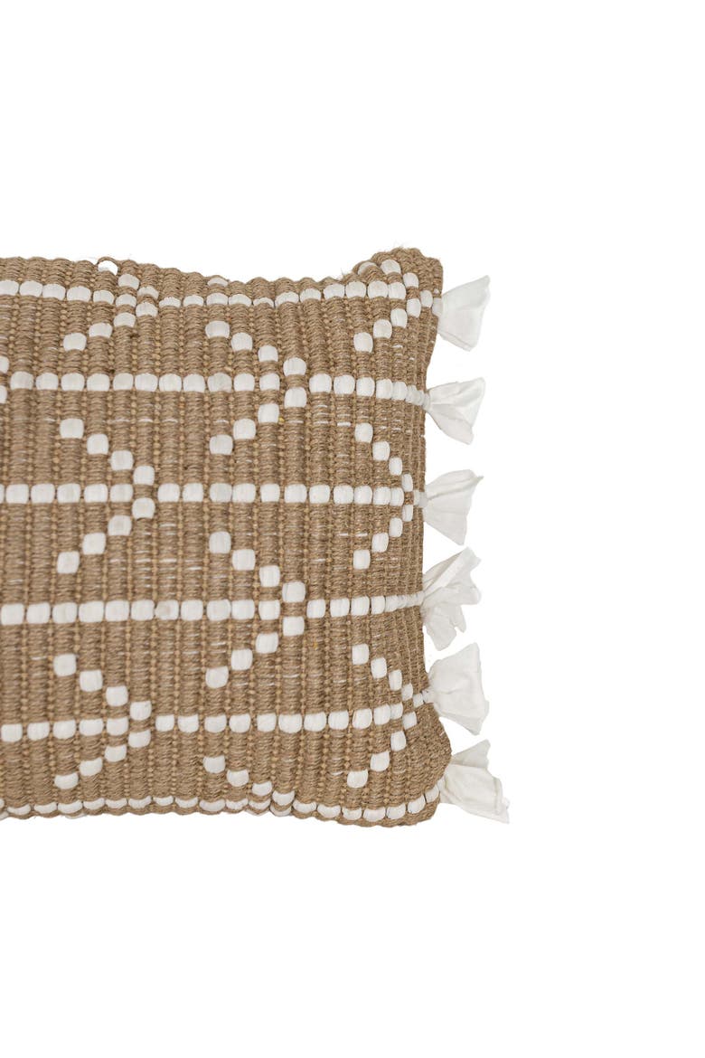 Geometric Arrow Lumbar Pillow Polyester Jute & Cotton With Polyester Fill, Alternate, color, Beige