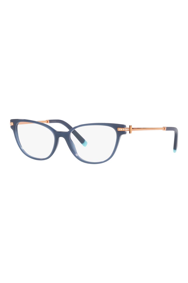 52mm Cat Eye Optical Glasses, Alternate, color, OPAL BLUE
