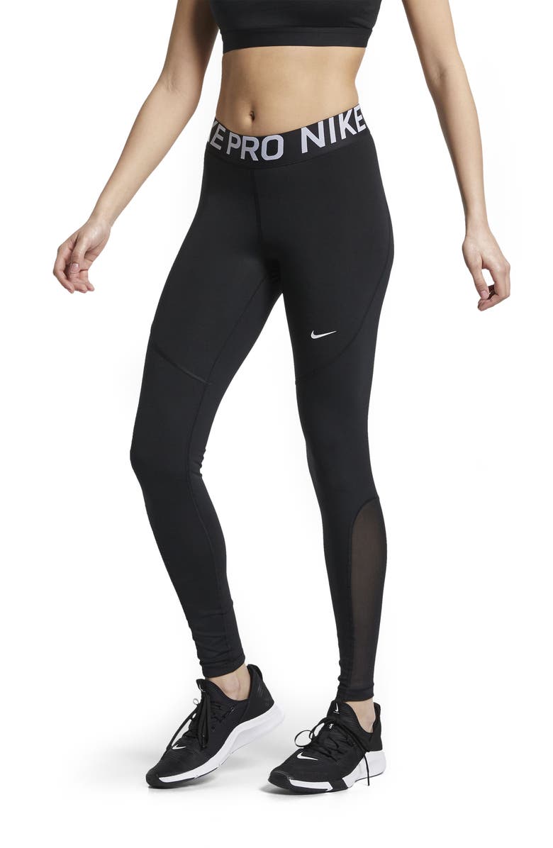 Nike Pro Mesh Logo Tights, Main, color, 