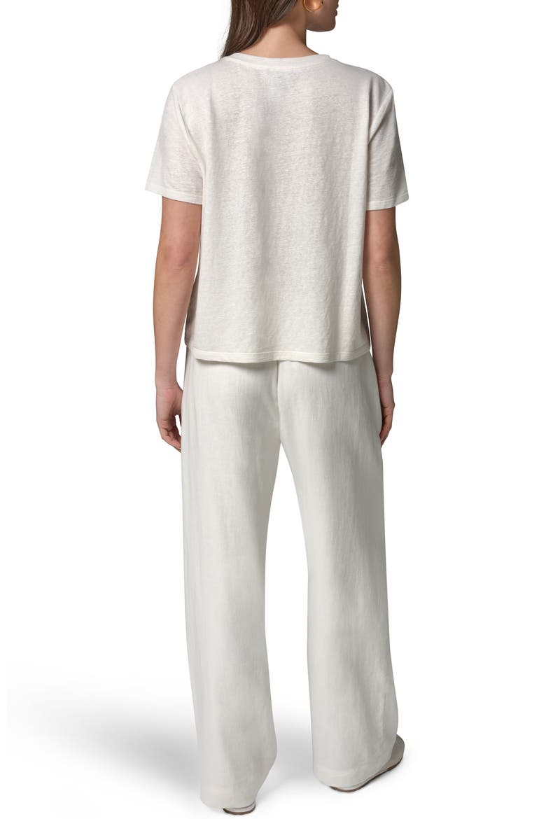 Linen Blend T-Shirt, Alternate, color, CREAM
