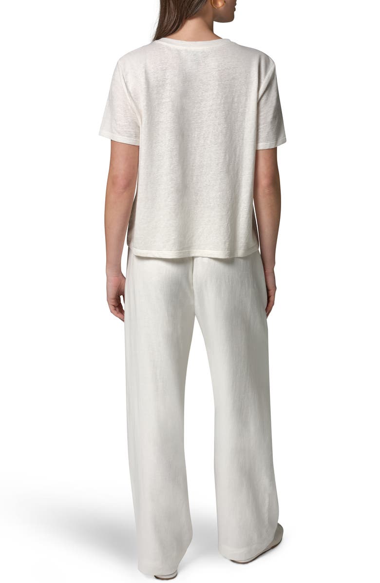Donna Karan New York Linen Blend T-Shirt, Alternate, color, Cream