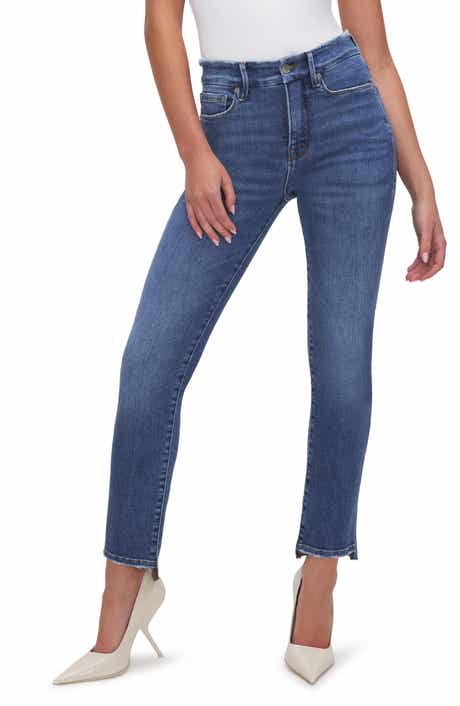 Good American Good Classic Raw Step Hem Straight Leg Jeans
