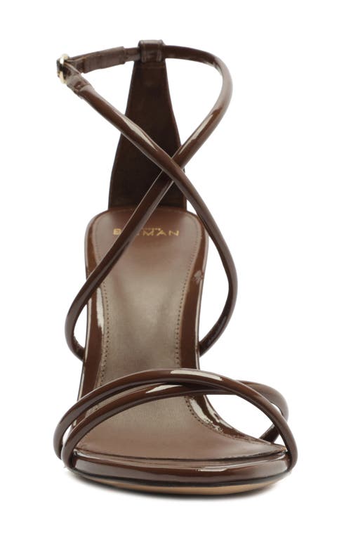 Alexandre Birman Lory 85 Patent Leather Sandals In Brown