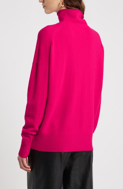 Nordstrom Oversize Cashmere Turtleneck Sweater In Pink