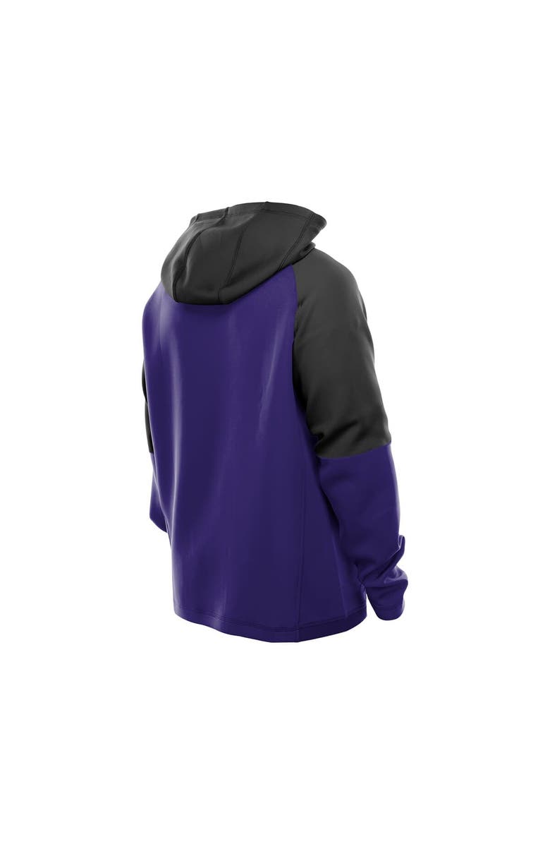 New Era Men's New Era  Purple Baltimore Ravens Combine Authentic Color Block Raglan Pullover Hoodie, Alternate, color, 