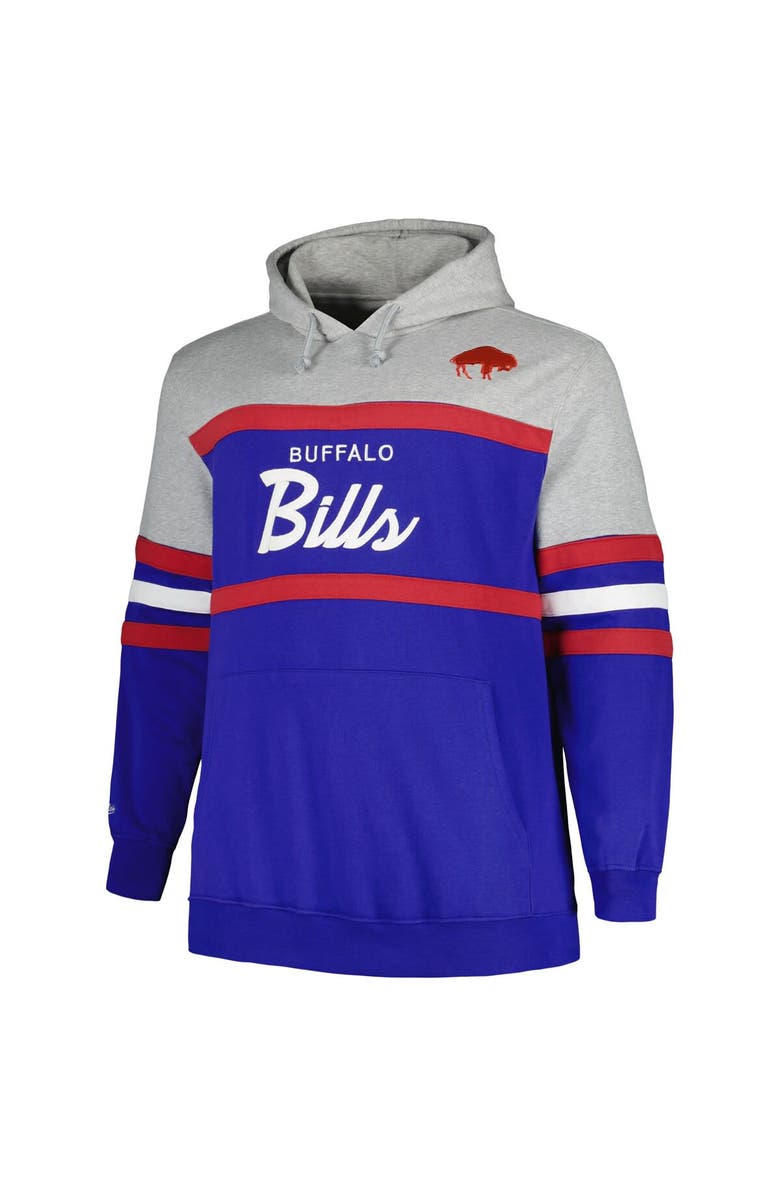 Mitchell & Ness Men's Mitchell & Ness Heather Gray/Royal Buffalo Bills Big & Tall Head Coach Pullover Hoodie, Alternate, color, Heather Gray