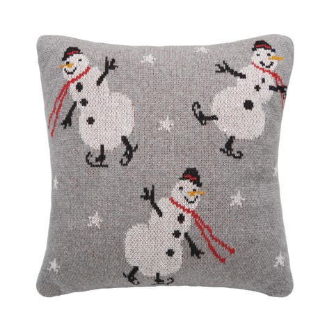 Snowman Christmas Throw Pillow, 12" x 12"