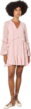 Apricot Paisley Embroidered Boho Dress