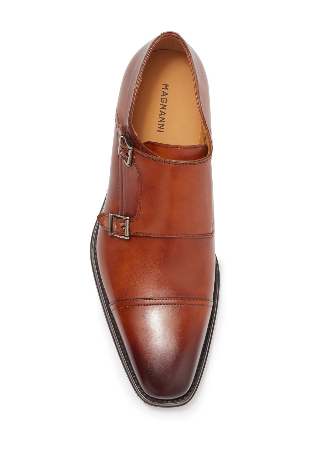 Magnanni Silvio Leather Double Monk Strap Loafer, Alternate, color, 