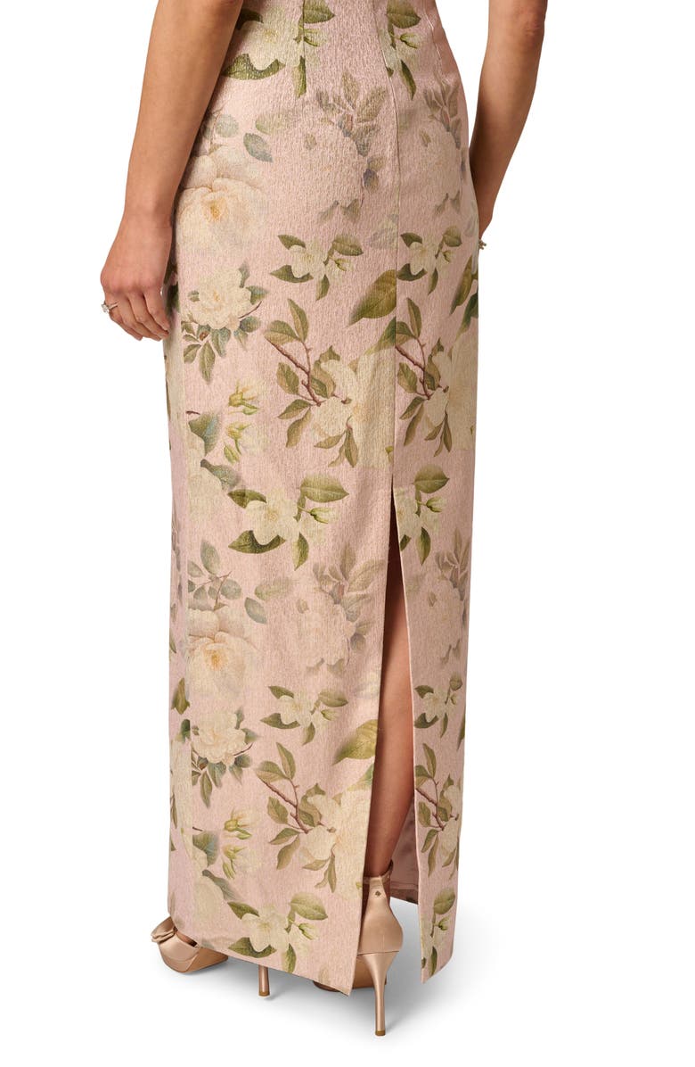 Adrianna Papell Beaded Jacquard Column Gown, Alternate, color, 