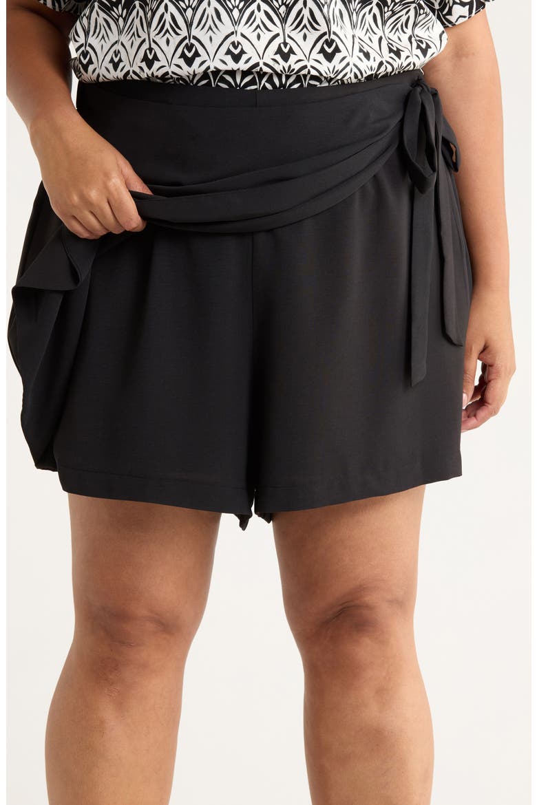 Rini Wrap Miniskort, Alternate, color, BLACK