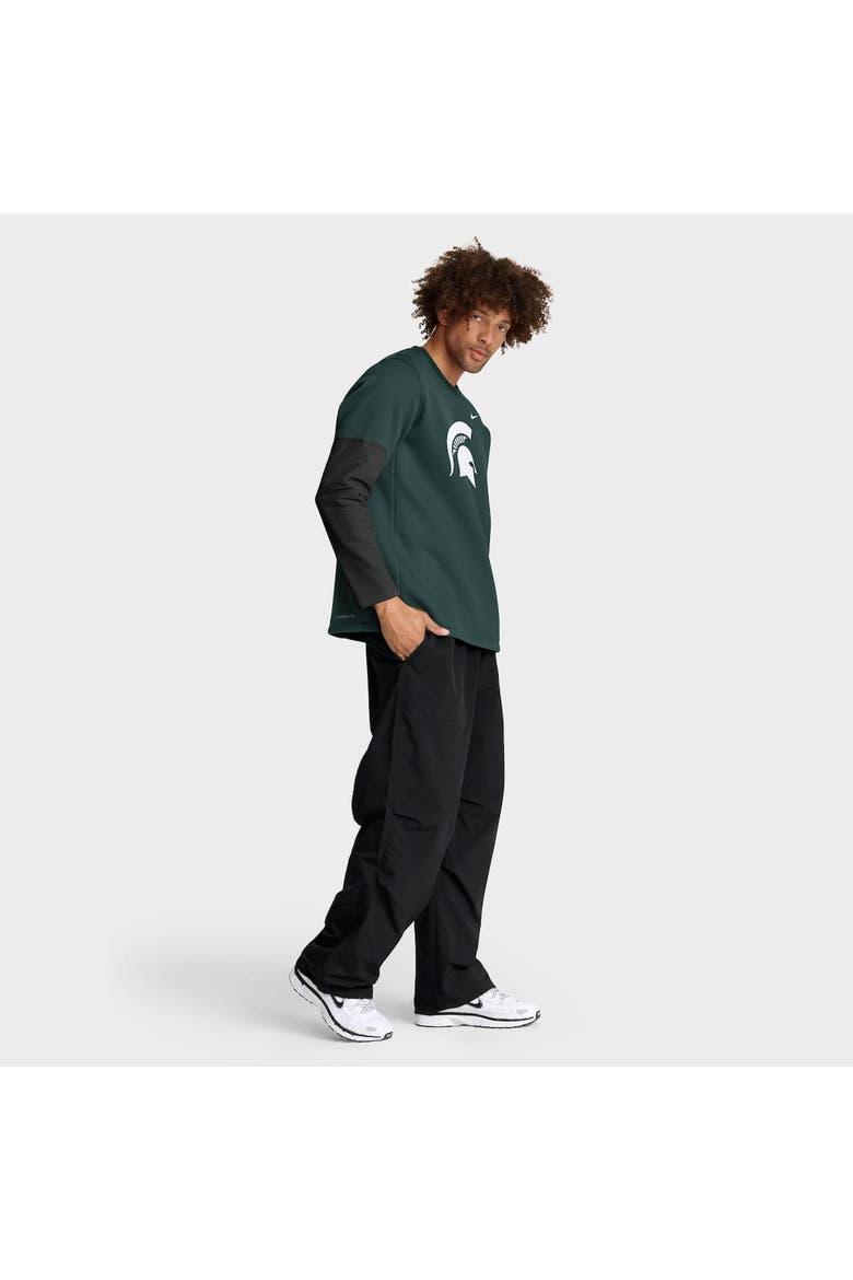 Men's Nike Green Michigan State Spartans 2025 Sideline Coach Performance Long Sleeve T-Shirt, Alternate, color, Green