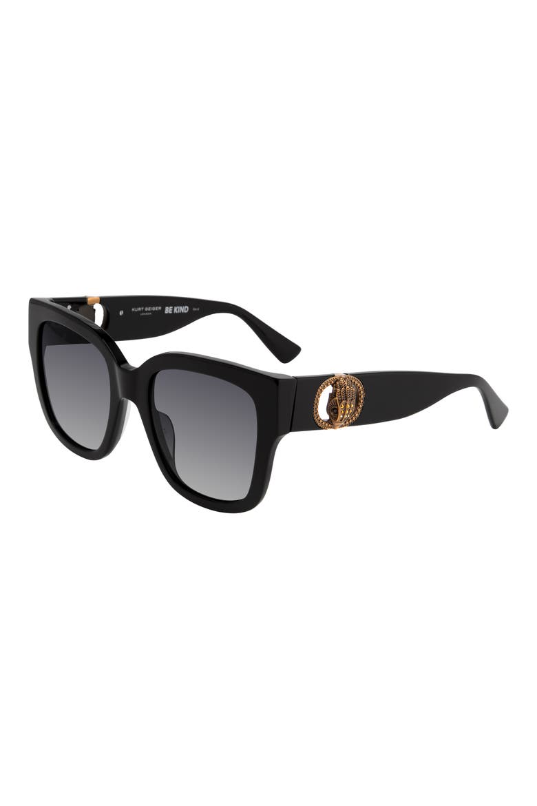 54mm Gradient Square Sunglasses, Alternate, color, BLACK/ DARK GREY SF