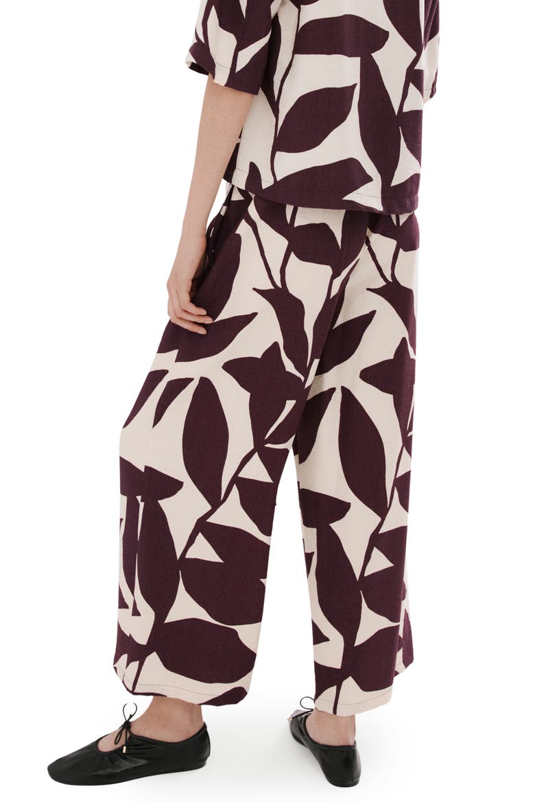 Belted Print Straight Leg Pants, Alternate, color, ECRU/DARK BROWN