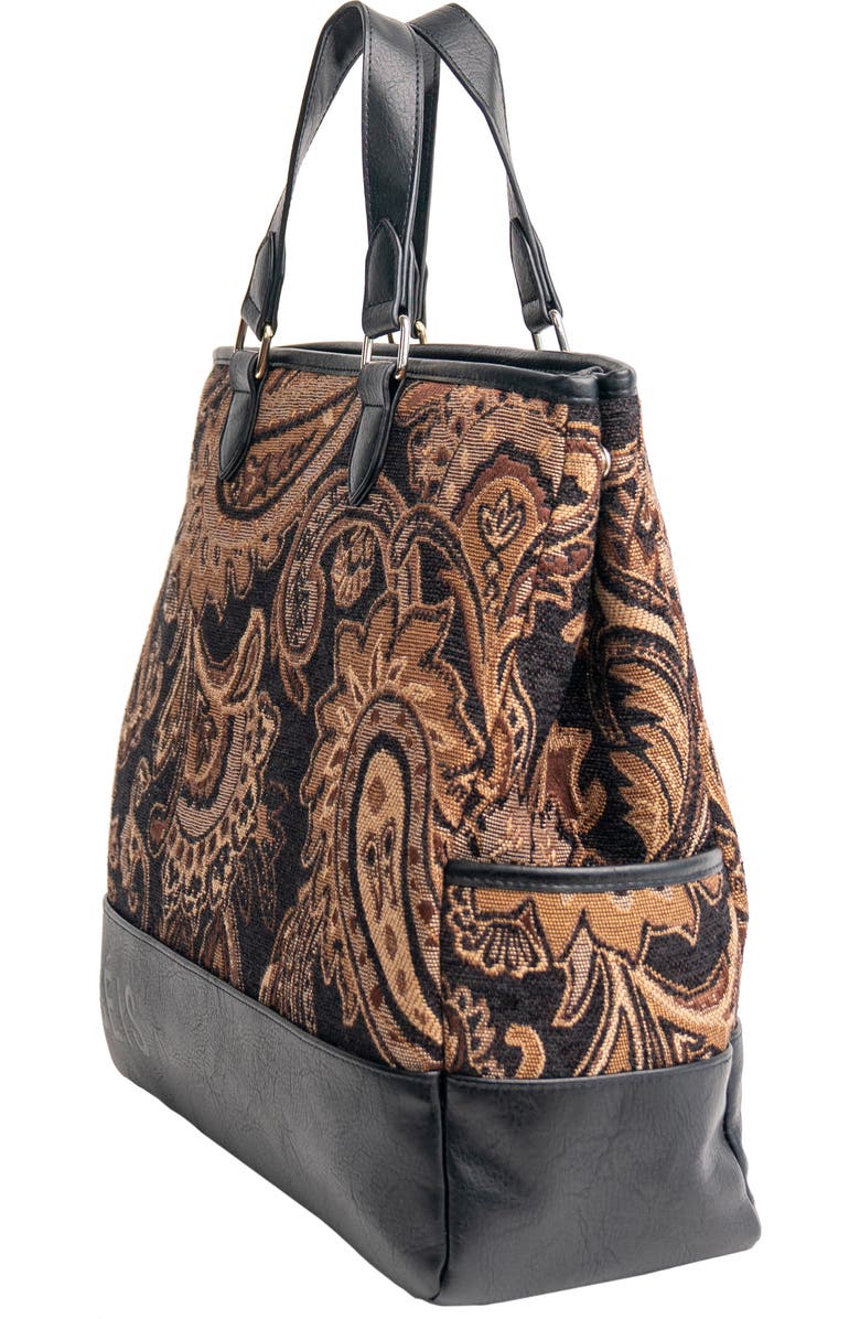 Béis The Mini Everyday Jacquard & Faux Leather Tote, Alternate, color,