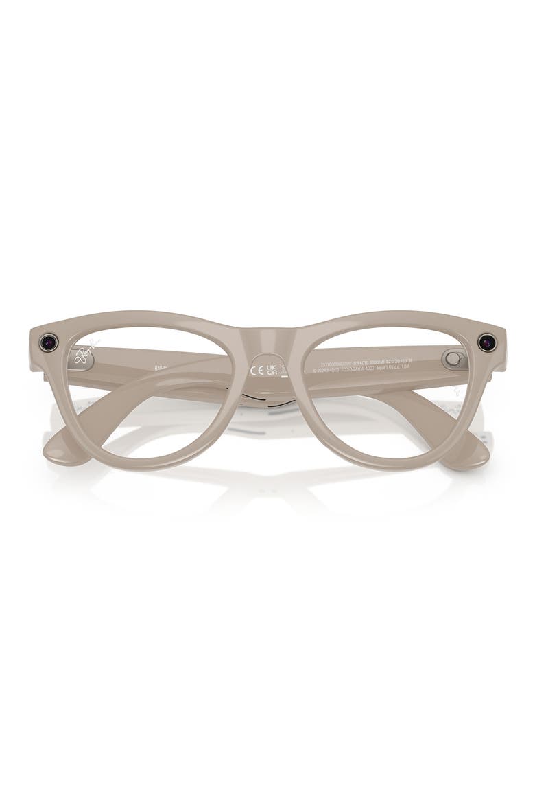 Meta Skyler 52mm Cat Eye Polarized Transitions® AI Glasses, Alternate, color, SHINY CHALKY GRAY SAPPHIRE