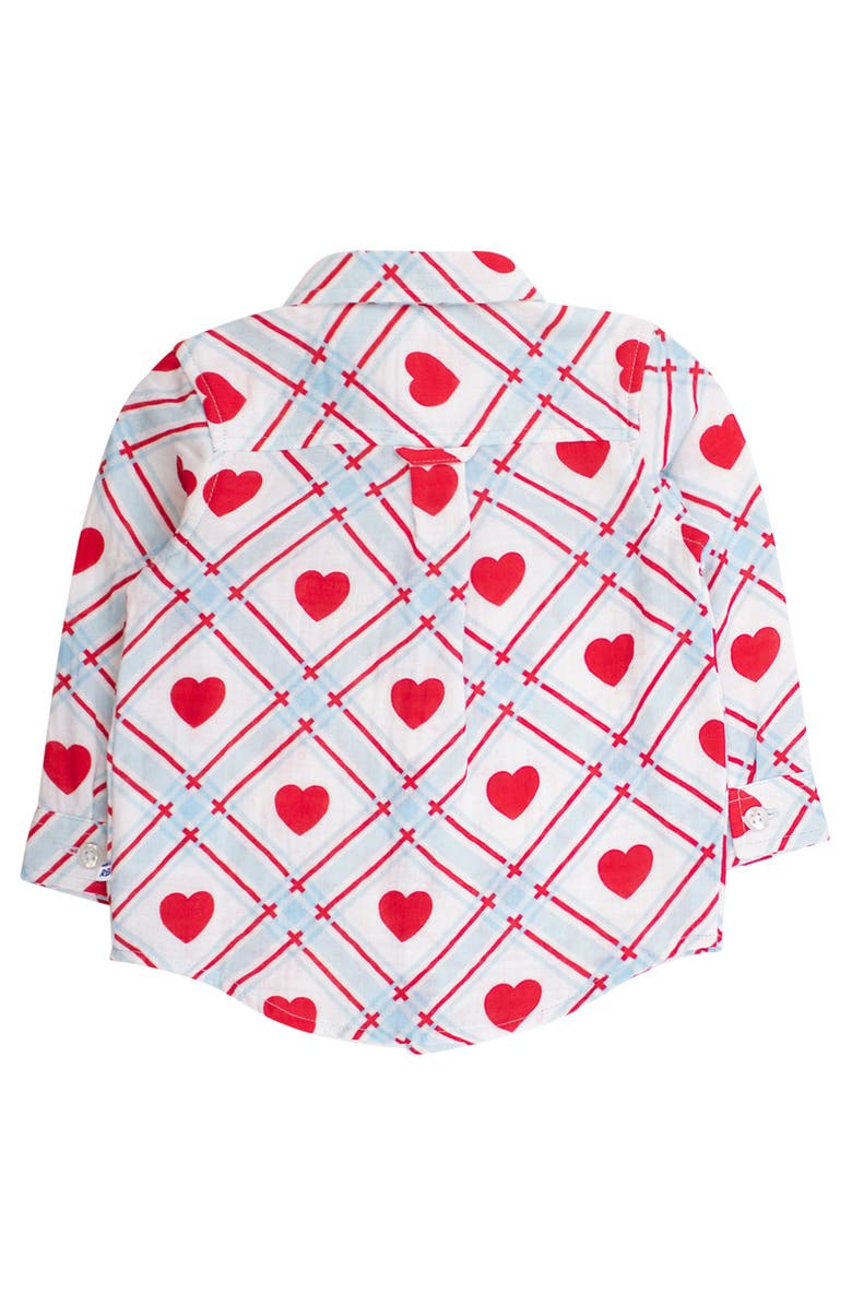 RuggedButts Cotton Gauze Long Sleeve Button Down Shirt, Alternate, color, Blue Sweetheart Plaid