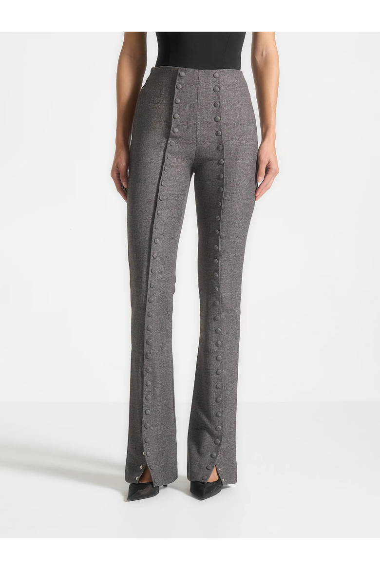 Therese Tailored Button Detail Trousers, Main, color, Dark Grey