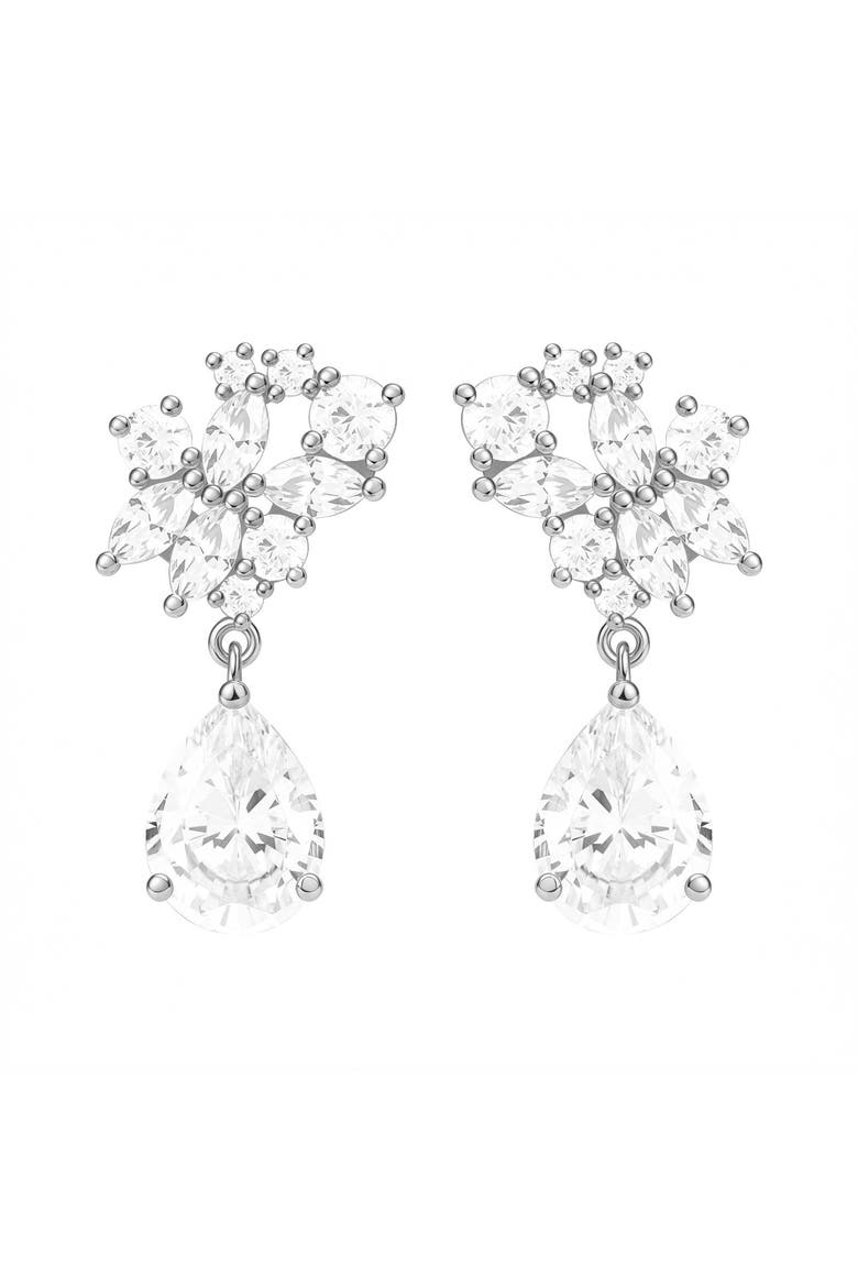 Starlight Drop Earrings, Main, color, Metallic Silver