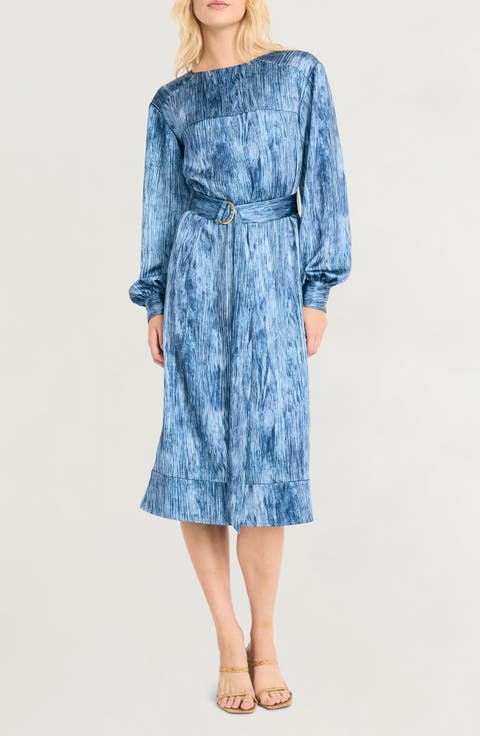 Long A-Line Polka Dot Linen Skirt 4117
