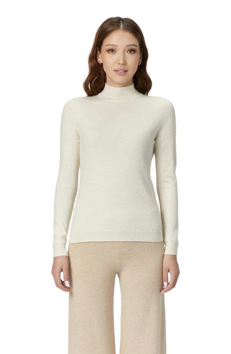 GOBI Mongolian Cashmere Cashmere Mock Neck Sweater, Main, color, Off White