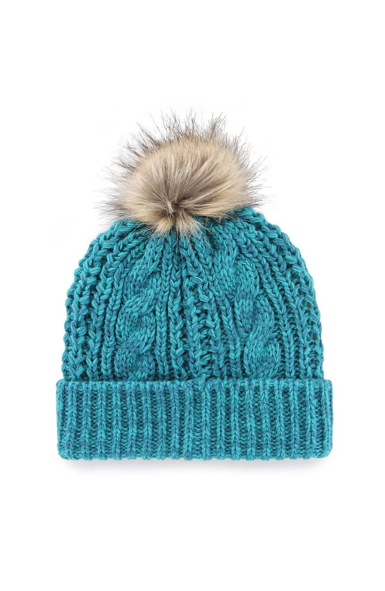 '47 Women's '47 Teal Charlotte Hornets Meeko Cuffed Knit Hat with Pom, Alternate, color, Teal