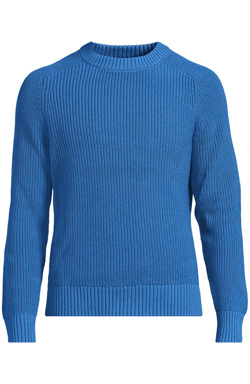 Lands' End Drifter Cotton Crewneck Sweater In Blue