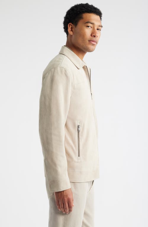 Nordstrom Suede Zip Front Jcaket In Neutral