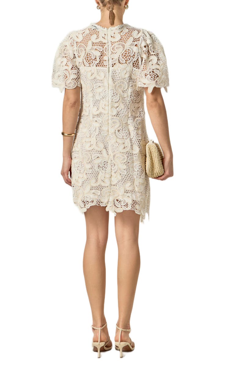 English Factory Embroidered Floral Minidress, Alternate, color, Natural