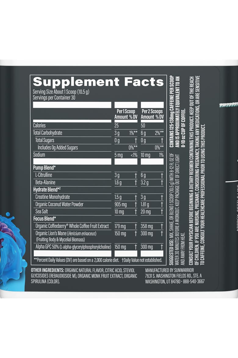 Active Pre-Workout Powder Tub, 315gm, Alternate, color, Blue Raspberry Pineapple