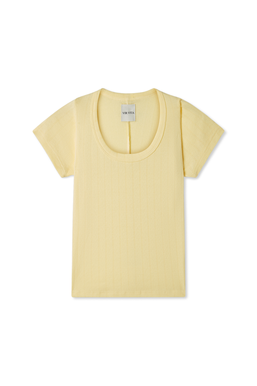 Vir Vita Pointelle Scoop Tee In Animal Print