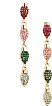 Leith Pavé Crystal Light Bulb Linear Drop Earrings