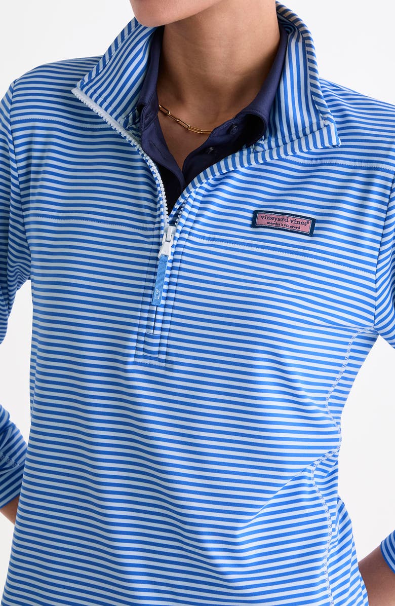 vineyard vines Microstripe Sankaty Half Zip Shep Shirt, Alternate, color, Stripe- Blue/ White