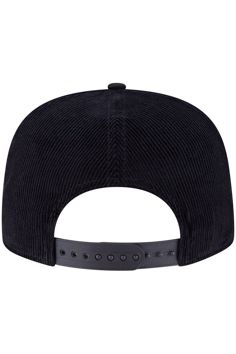 Men's New Era Black Chicago Cubs Corduroy Filigree Golfer Adjustable Hat, Alternate, color, Black