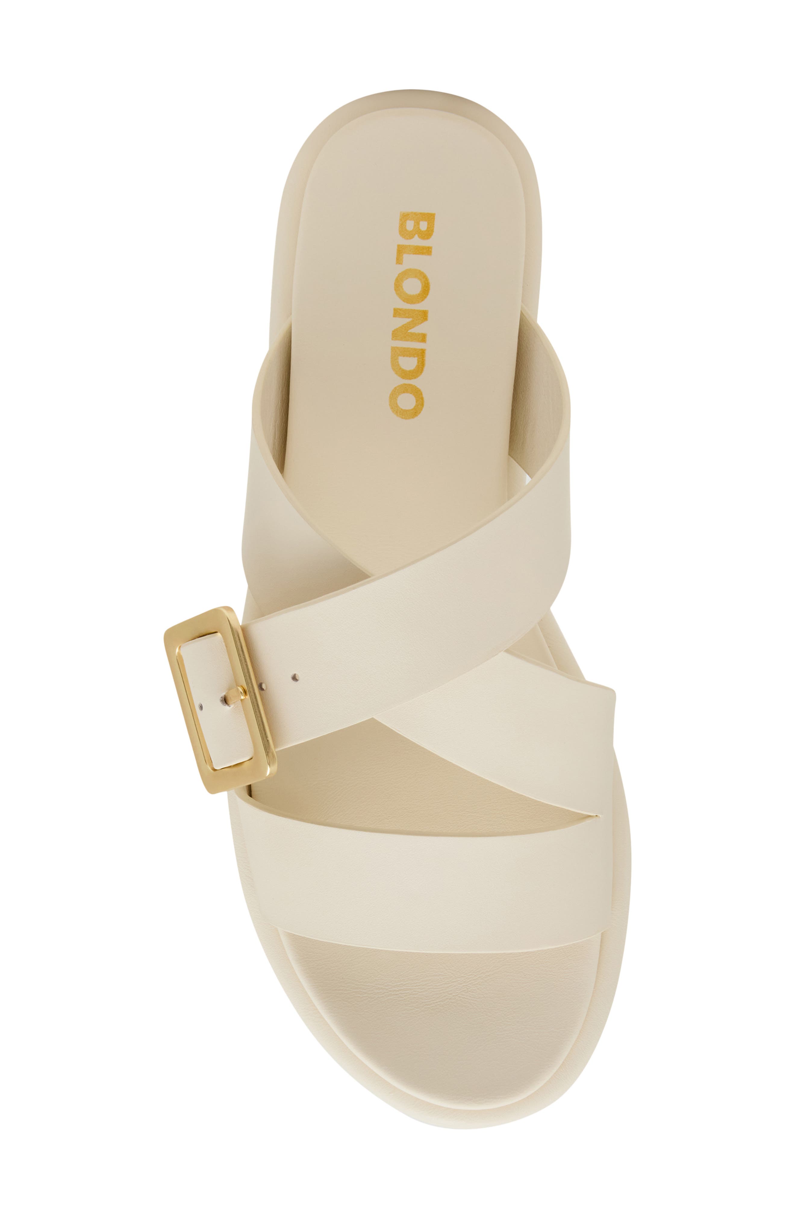 Logan Waterproof Slide Sandal, Alternate, color, WHITE LEATHER