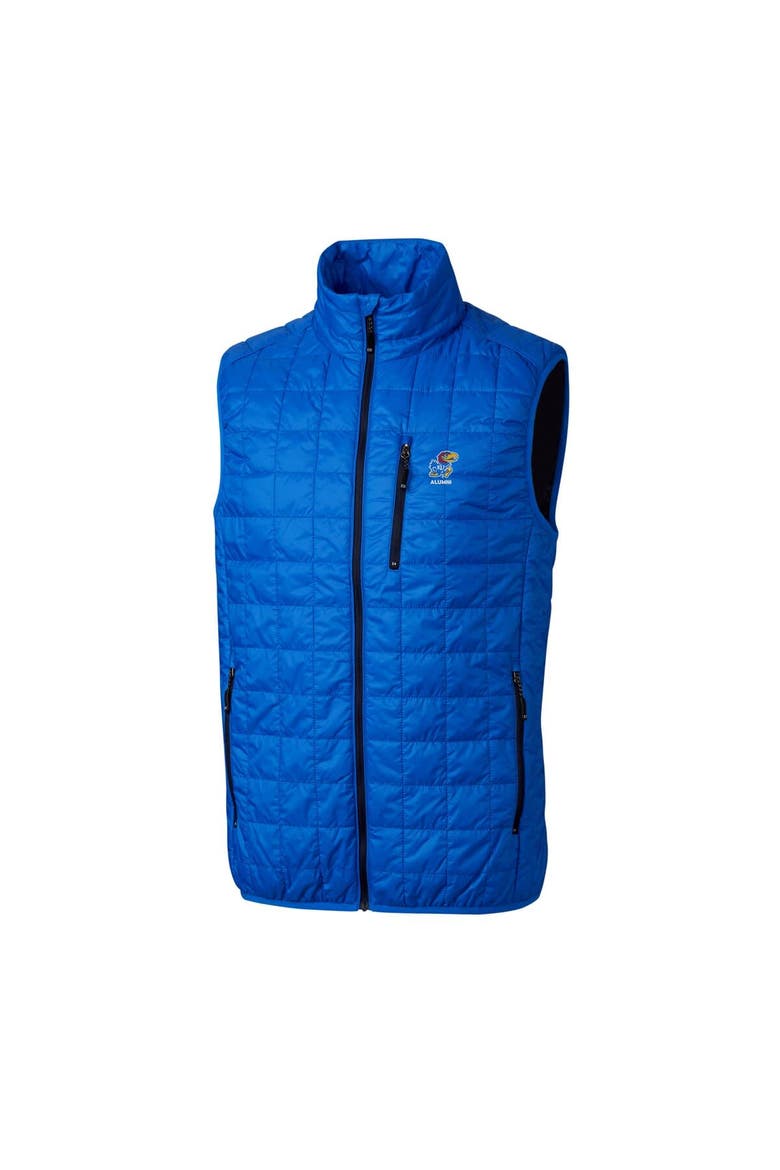 Men's Cutter & Buck  Royal Kansas Jayhawks Alumni Logo Rainier PrimaLoft Eco Insulated Full-Zip Puffer Vest, Alternate, color, Royal
