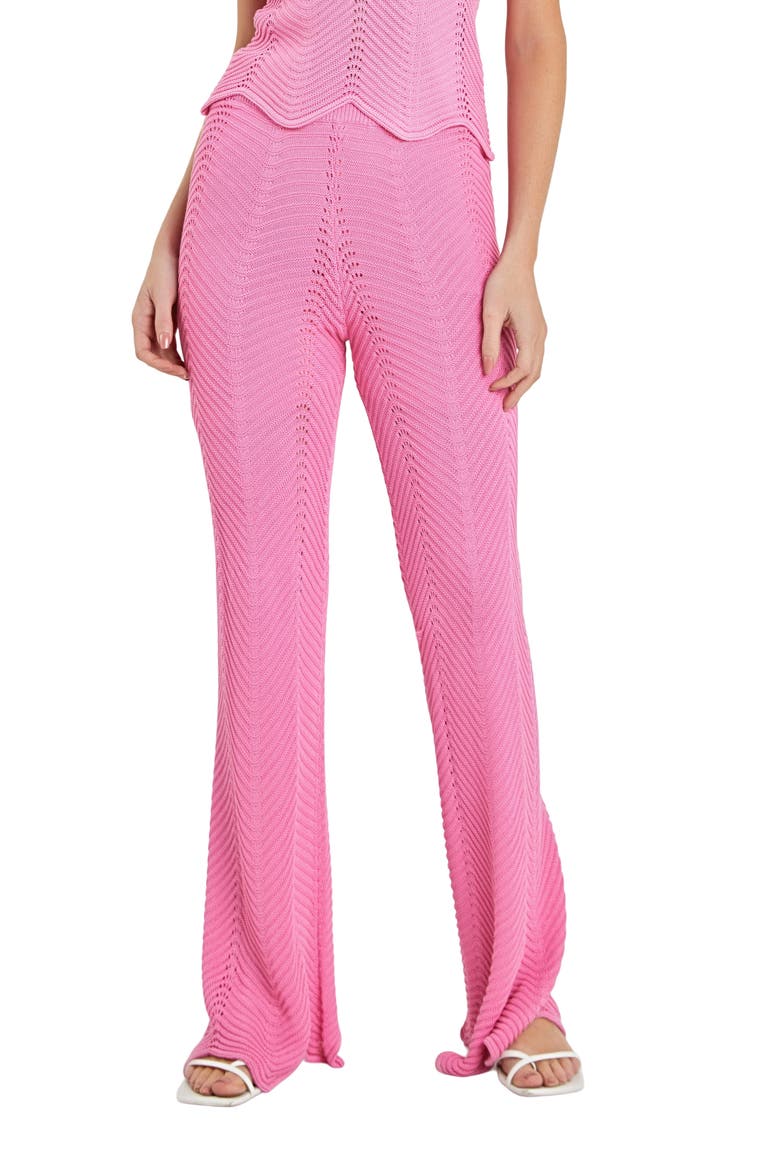 Wavy Knit Pants, Alternate, color, PINK