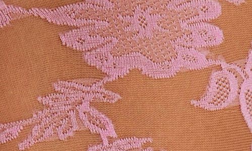 Free People Flocked Floral Tights In Pink