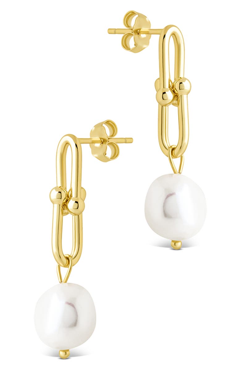 Sterling Forever Ellery Mother-of-Pearl Drop Earrings, Alternate, color, Gold/ Mother Of Pearl