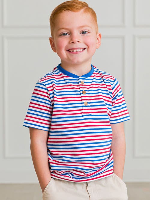 Rufflebutts Boys Short Sleeve Knit Henley In Multi