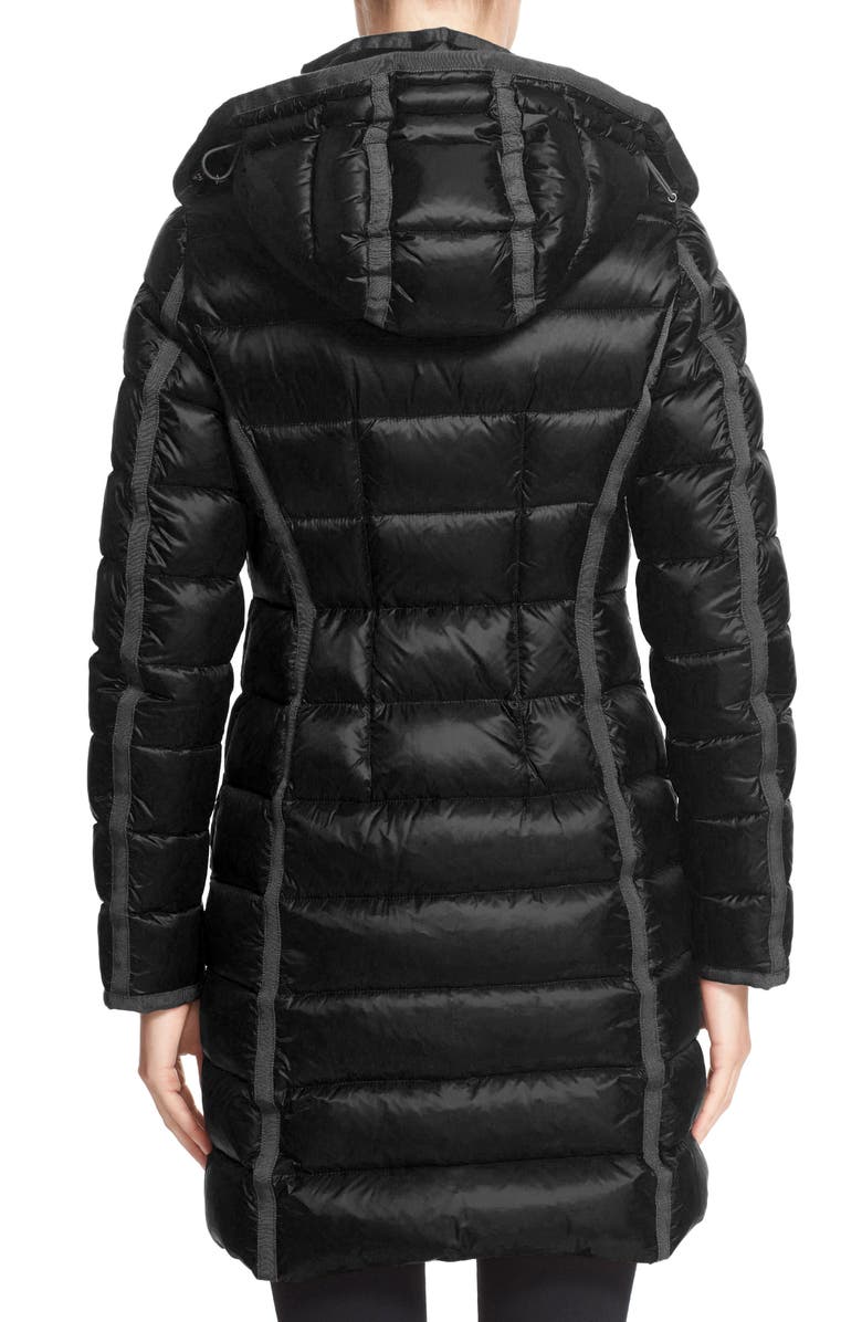 Moncler 'Hermine' Grosgrain Trim Water Resistant Down Coat, Alternate, color, 