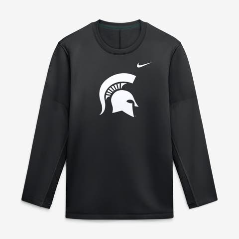 Men's Nike Black Michigan State Spartans 2026 Sideline Coaches Therma-FIT Long Sleeve Top