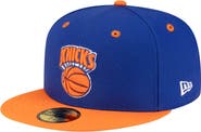 New Era Men's New Era  Blue/Orange New York Knicks 80s Throwback 59FIFTY Fitted Hat