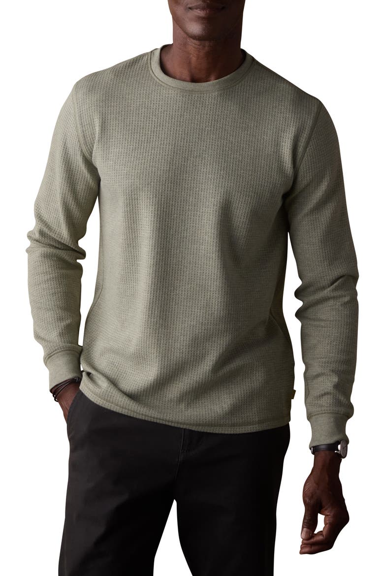 Thermal Crewneck Sweater, Main, color, MOSS
