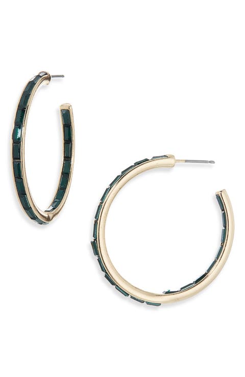 30mm Inside Out Baguette Hoop Earrings