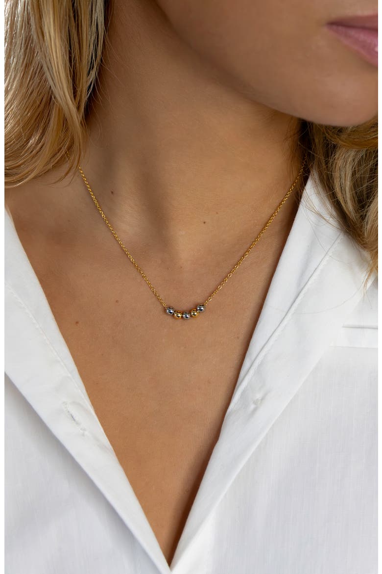 Delany Two-Tone Bead Necklace, Alternate, color, GOLD PLATED