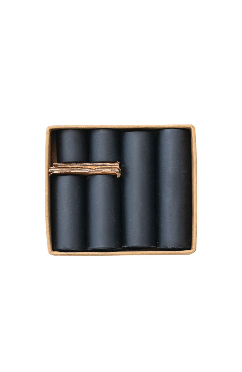 Storied Home 6-Piece Round Metal Magnetic Taper Holders, Matte Black, Main, color, Black