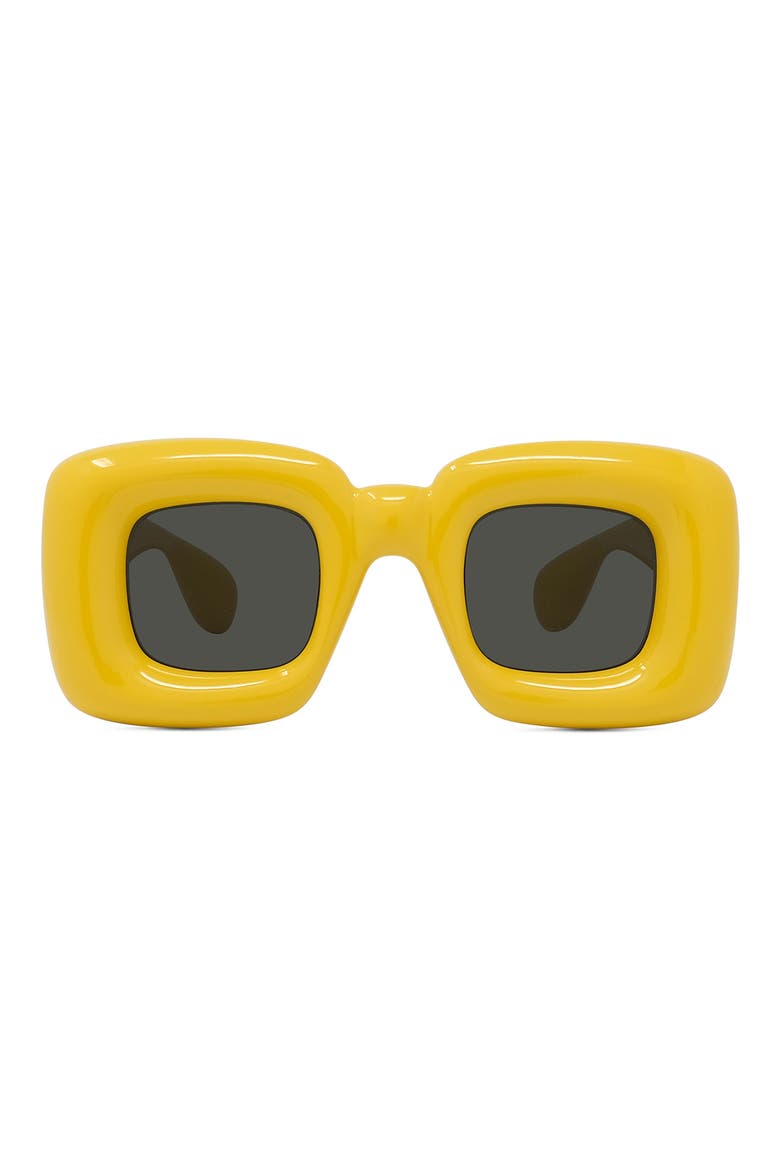 Injected 41mm Square Sunglasses, Main, color, SHINY YELLOW / SMOKE
